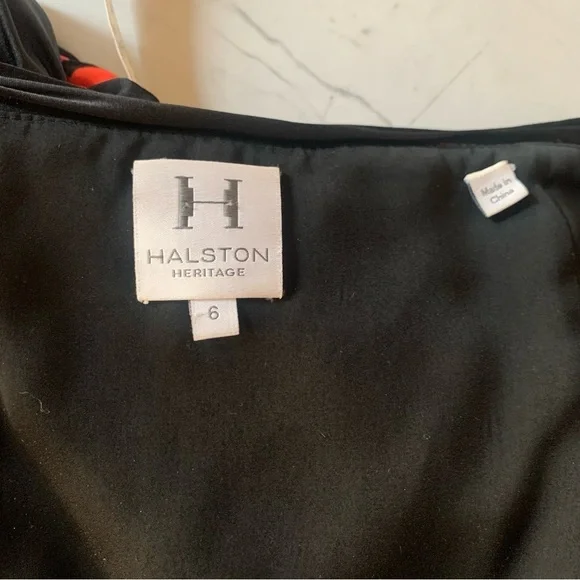 Halston Heritage Womens Strapless Black Polka Dot Silk Dress with Pockets Size 6 - Picture 9 of 16
